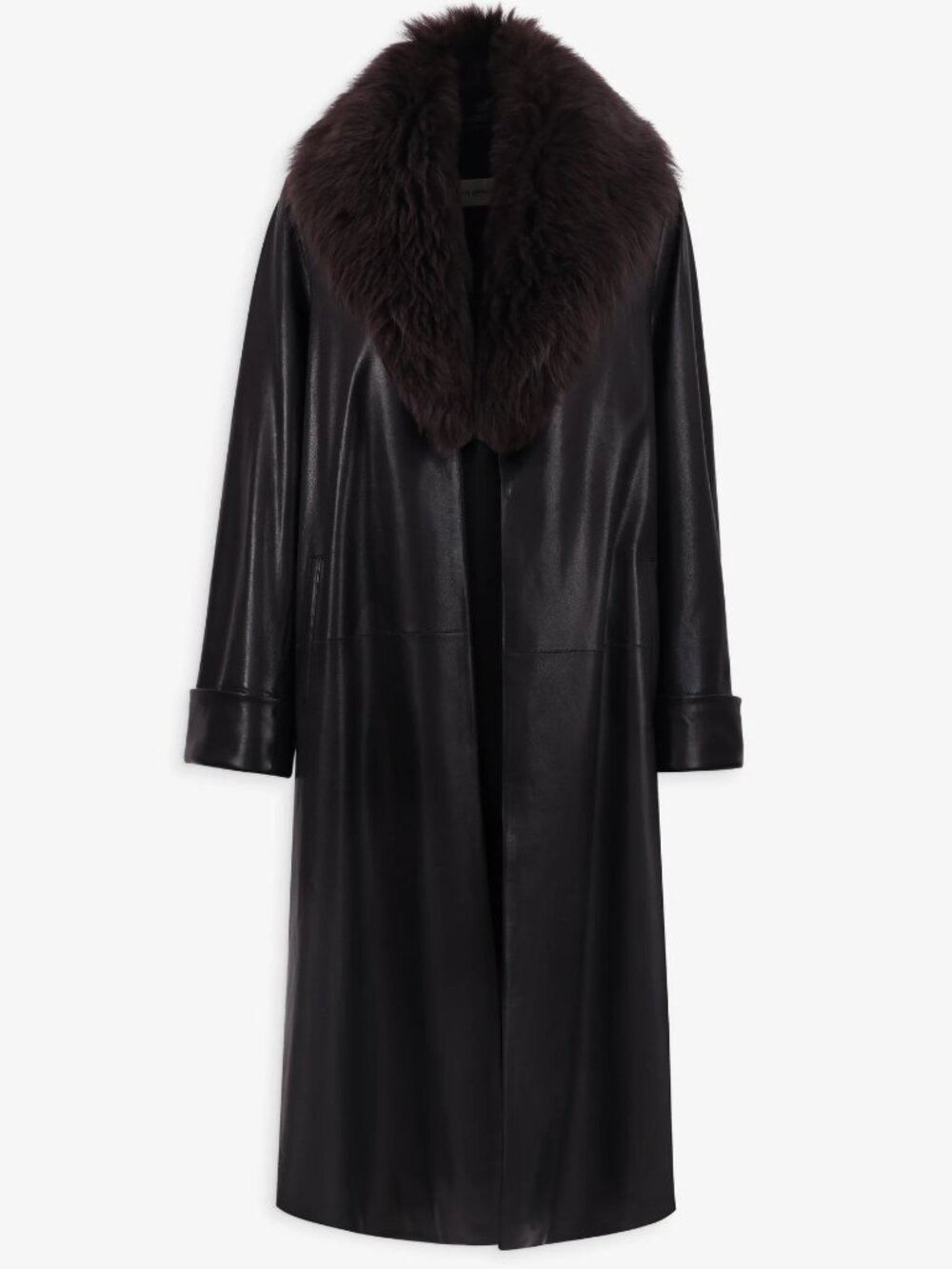 Nour Hammour Leather Coat, Size 38EU